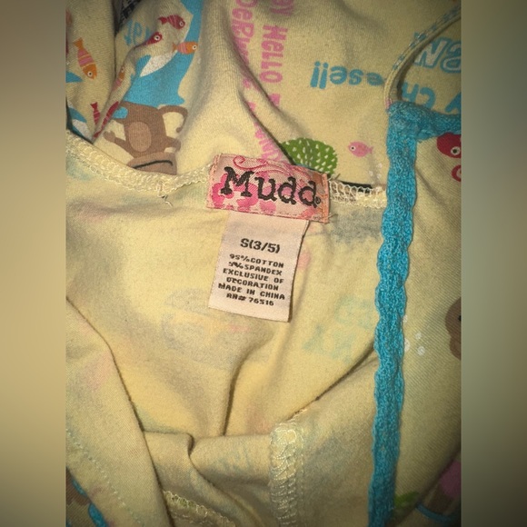 MUDD - Vintage 90’s Yellow and blue mini slip dress with tropical beach design - Picture 2 of 7